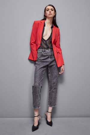 Patrizia Pepe Essential Crepe Jacket With Zipper Červené | 840271-NTY