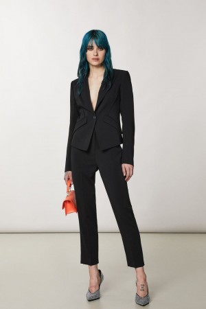 Patrizia Pepe Essential Crepe Jacket Černé | 452973-TJS