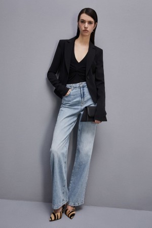 Patrizia Pepe Essential One-button Jacket Černé | 704136-TLV