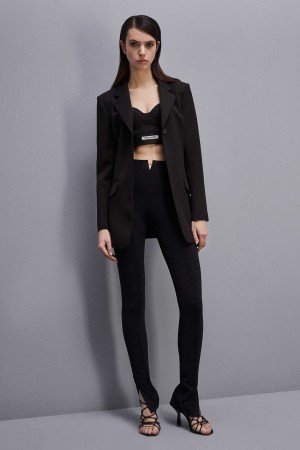 Patrizia Pepe Feminine One-button Jacket Černé | 817039-GQD