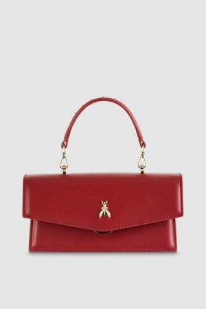 Patrizia Pepe Fly Bamby Leather Shoulder Bag Červené | 480365-CGL