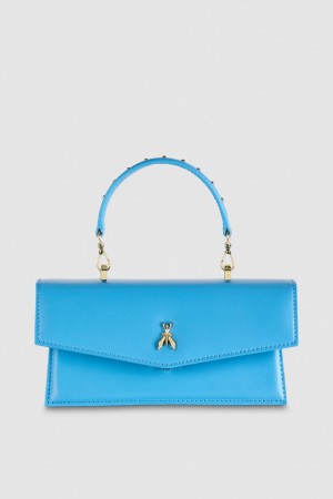 Patrizia Pepe Fly Bamby Leather Shoulder Bag Světle Blankyt | 571629-IQE