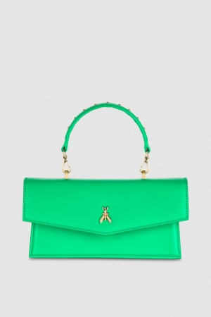 Patrizia Pepe Fly Bamby Leather Shoulder Bag Zelene | 372908-CRD