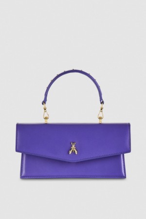 Patrizia Pepe Fly Bamby Leather Shoulder Bag Fialové | 863245-DTE