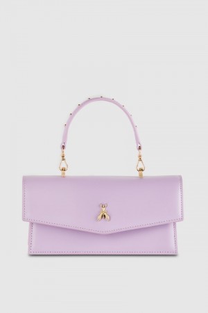 Patrizia Pepe Fly Bamby Leather Shoulder Bag Fialové | 619725-VUD