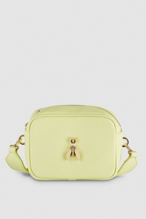 Patrizia Pepe Fly Camera Leather Shoulder Bag Žluté | 154732-KLE