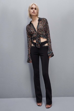 Patrizia Pepe Long-sleeved Printed Shirt Černé | 731584-BPW