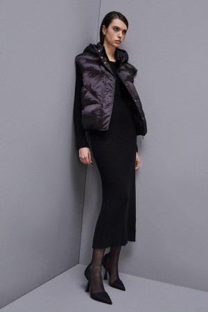 Patrizia Pepe Nylon Sleeveless Down Jacket Černé | 926807-AIE