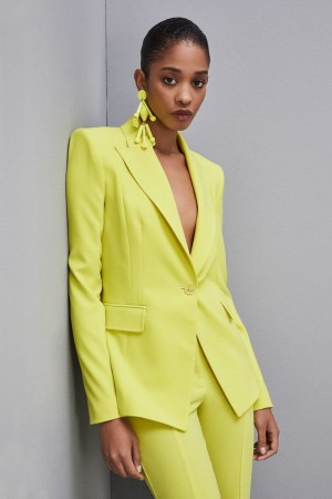 Patrizia Pepe One-button Jacket In Sablè Crepe Fabric Žluté | 283041-OBV