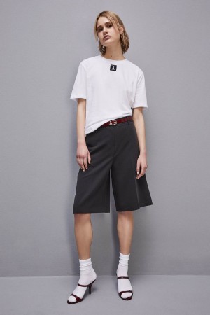 Patrizia Pepe Organic Cotton T-shirt Bílé | 016234-UOI