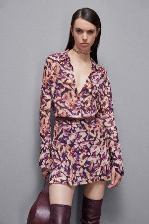 Patrizia Pepe Patterned Georgette Shirt Viacfarebný | 209184-ZWP