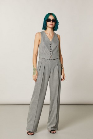 Patrizia Pepe Patterned Viscose Vest Šedé | 153479-WNK