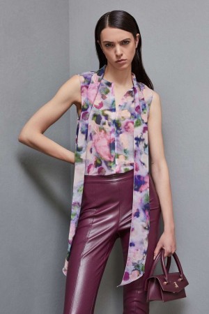 Patrizia Pepe Regular Top In Patterned Georgette Viacfarebný | 284095-CRL